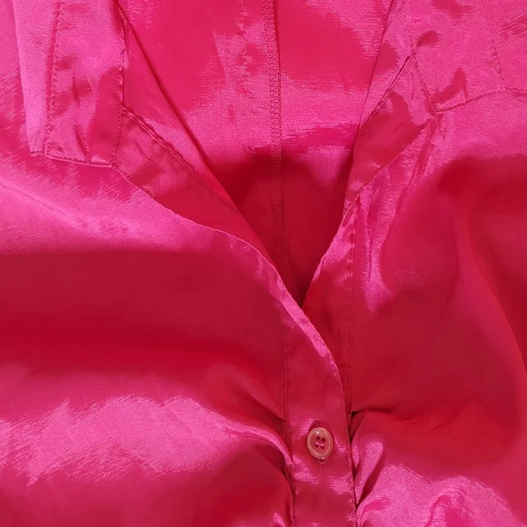 Cato Woman Plus Size 26/28W Blouse Shirt Short Sleeve Color Hot Pink Used - Picture 3 of 10